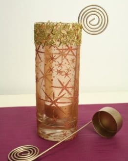 Teelichthalter / Glashänger, gold, 4 Stück - weihnachten-tischdeko, tischdeko
